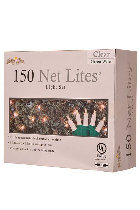 4ft X 6ft 150lt Net Lites Green/wire Clear