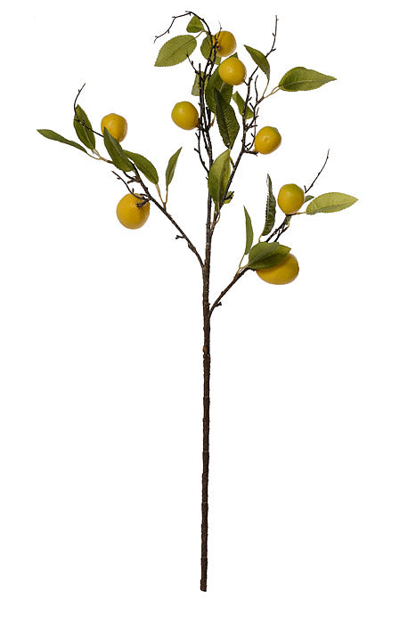 36" Lemon Spray With Leaves Yellow/Green