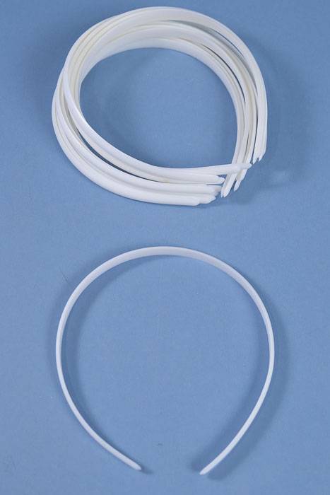 3/8" Plain Plastic Head Band White Pkg/12