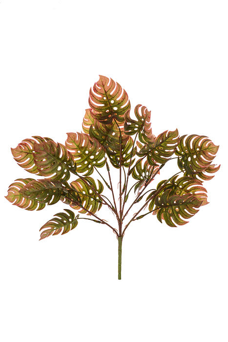 15.75" Monstera Bush Green/Burgundy