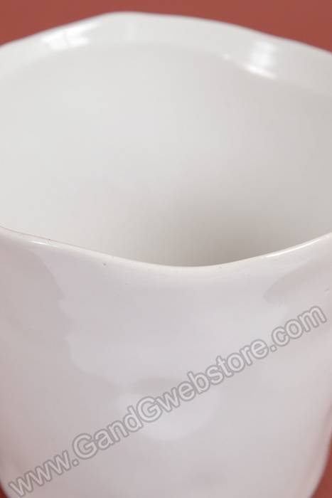 5.5" X 4.5" Ceramic Journey Pot White
