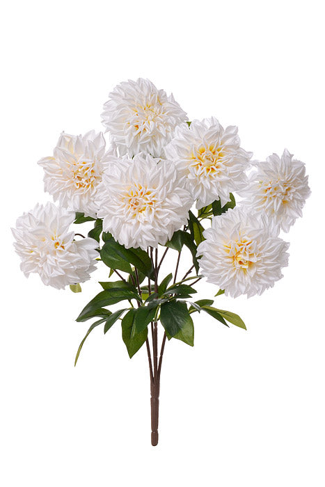 23" Silk Dahlia Bush White