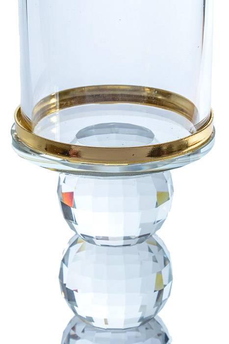 8.15" Crystal Single Candle Holder Gold
