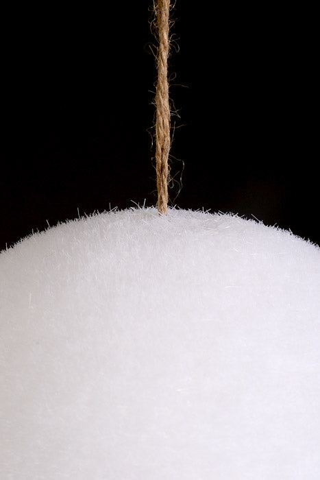 150Mm Snow Ball with Glitter Ornament White