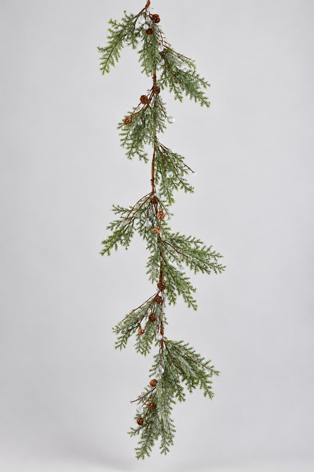 5FT Pine/Cone W/Snow Garland Green/White