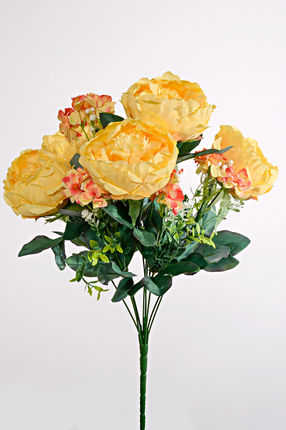 20" Silk Peony Bush Yellow