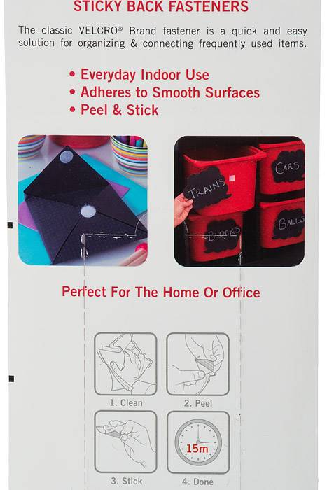 7/8" Velcro Square Sticky Black Pkg/12