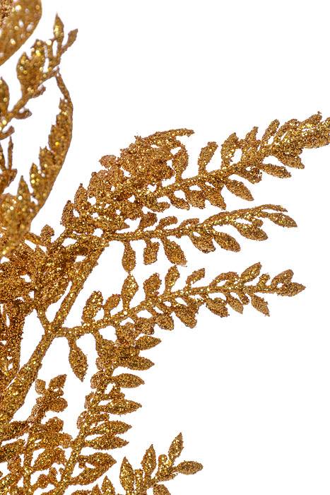 17" Glitter Pine Bush Gold Pkg/3