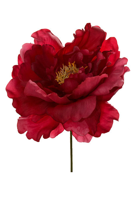 9" Silk Peony Pick Hot Pink