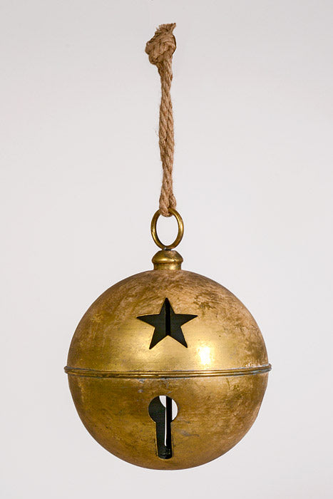 12" Metal Jingle Bell Ornament Champagne/Gold