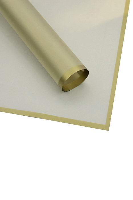 22.5" Flower Wrapping Paper With Edge Gold Pkg/20
