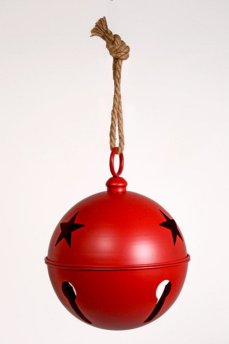 12" Metal Jingle Bell Ornament Red