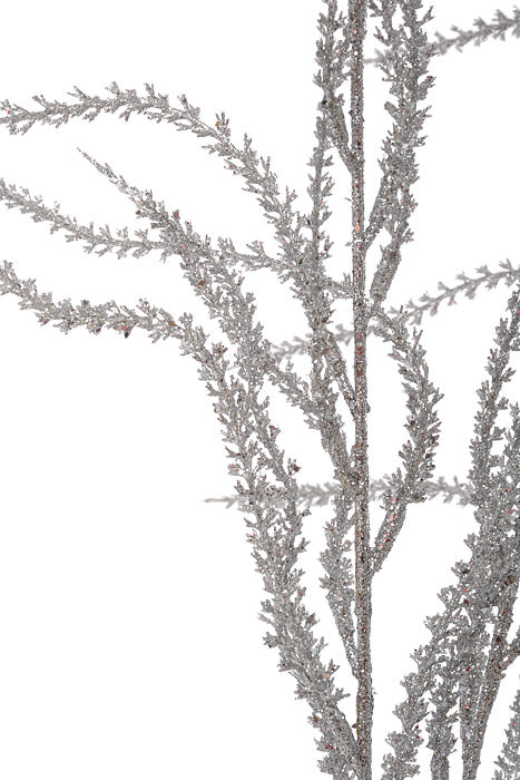 22" Willow Glittered Spray Silver