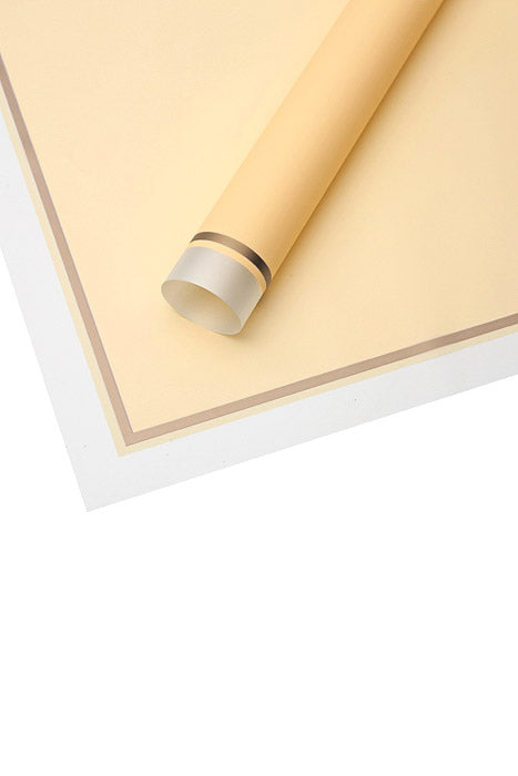 22.5" Gold Edge Flower Wrapping Paper Eggshell Pkg/20