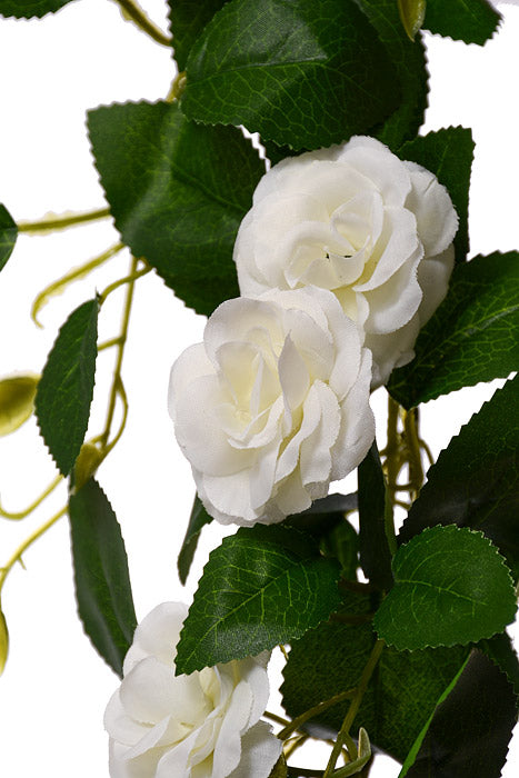 6Ft Silk Rose Garland White