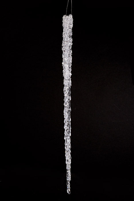 24" Icicle With Tinsel/Sequin Clear