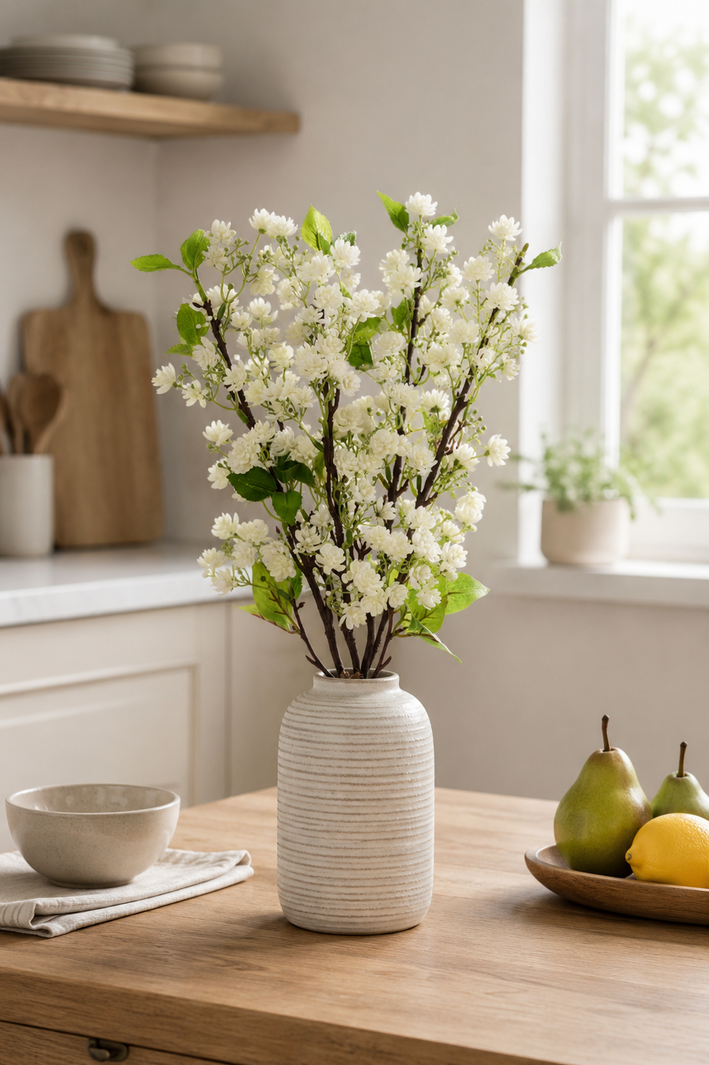24" Silk Mini Blossom Bundle White