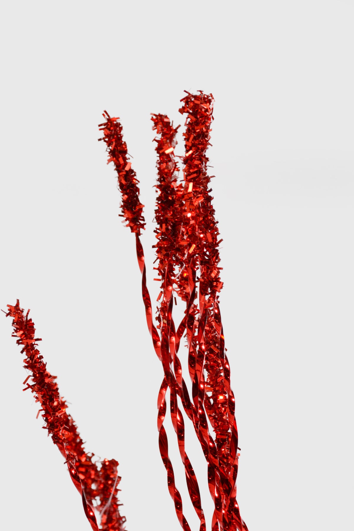 36" Glitter Twig Spray Red