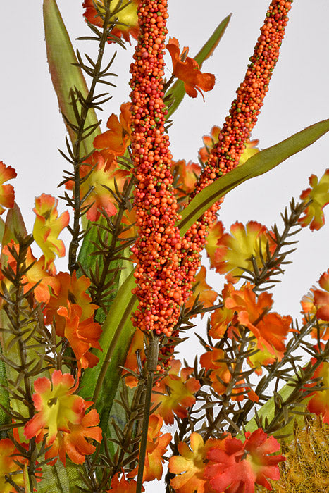 23" Artificial Corn W/Heather Bush Orange/Yellow