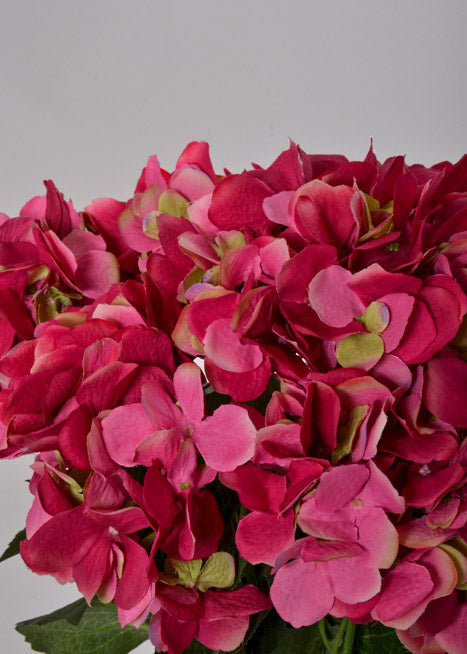 22" Silk Hydrangea Bush Fuchsia