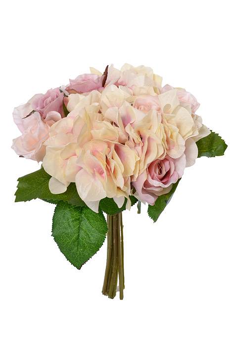 11" Rose/hydrangea Bouquet Fuchsia/pink