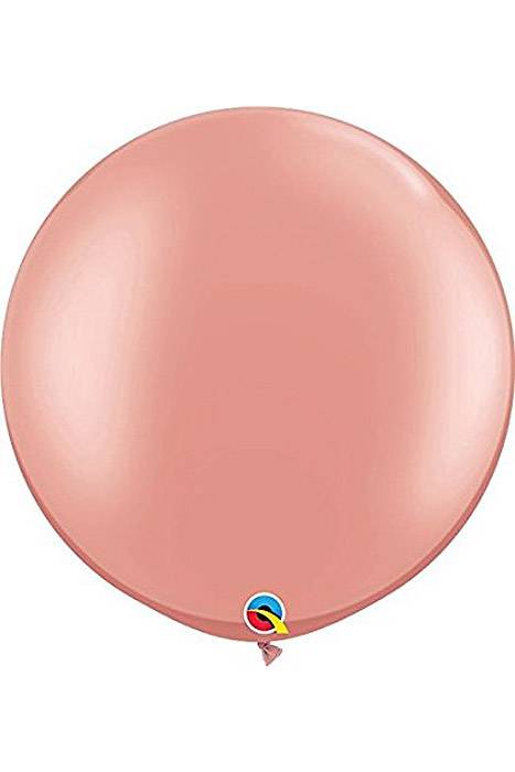 30" Round Plain Latex Balloon Rose Gold Pkg/2