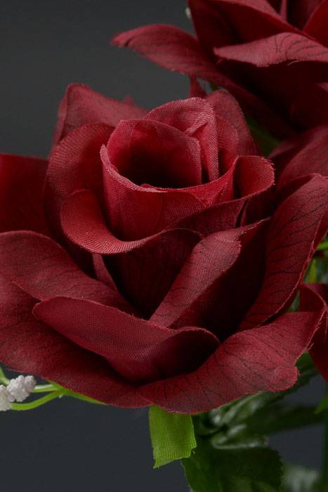 16" Printing Rose Bush Burgundy