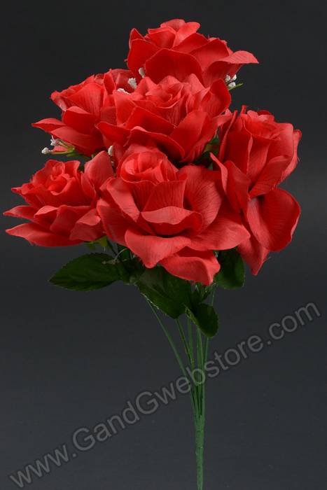 16" Printing Rose Bush Red