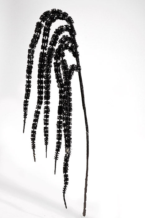 35" Glitter Hanging Amaranthus Spray Black