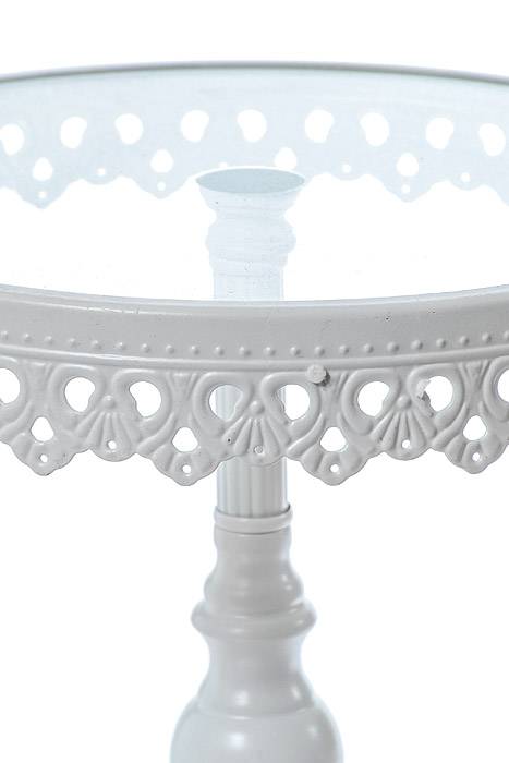 7.5" /9" /10.75" Round Metal/glass Cake Stand White