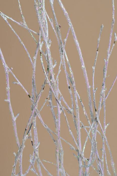 45" - 50" 5 Stem Glitter Birch Branch White