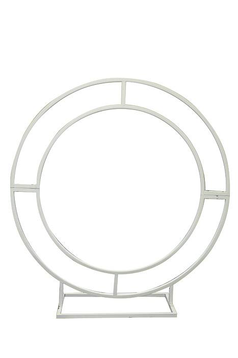 60" Metal Moon Arch White