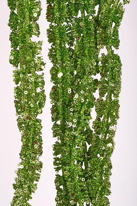 35" Glitter Hanging Amaranthus Spray Green