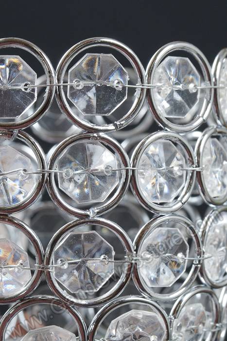 4" X 3.5" Crystal Bead Candle Holder Silver/clear