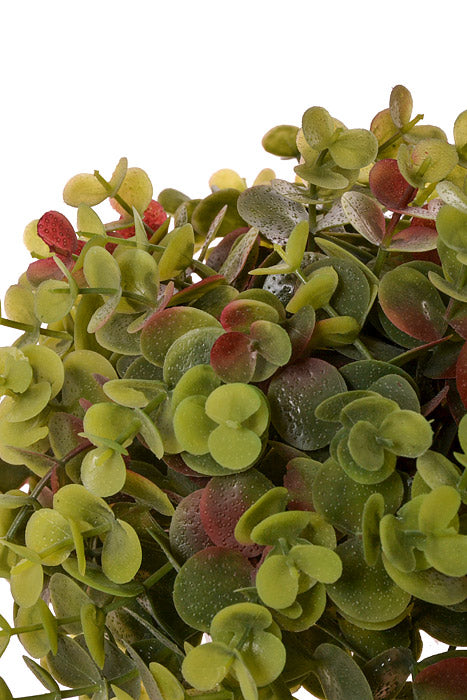 10" Artificial Eucalyptus Half Ball Red/Green