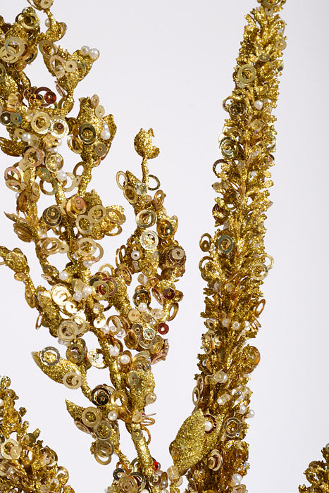 24" Glitter Foxtail Grass Spray Gold