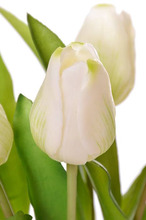 13" Silk Tulip Bouquet White