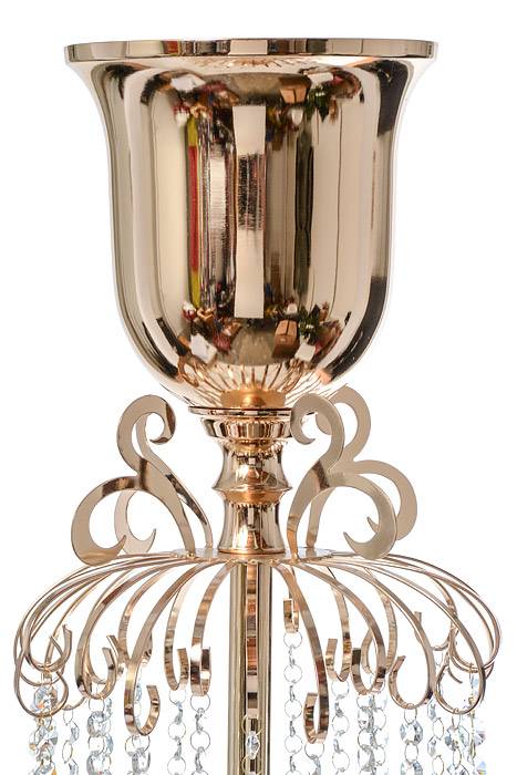 8" X 48" Metal Candle Holder/bouquet Stand Gold