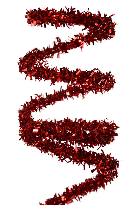 28" Glitter Curly Spray Red