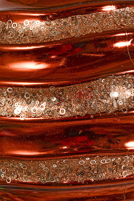 300Mm Plastic Ball with Glitter/Sequin Ornament Copper