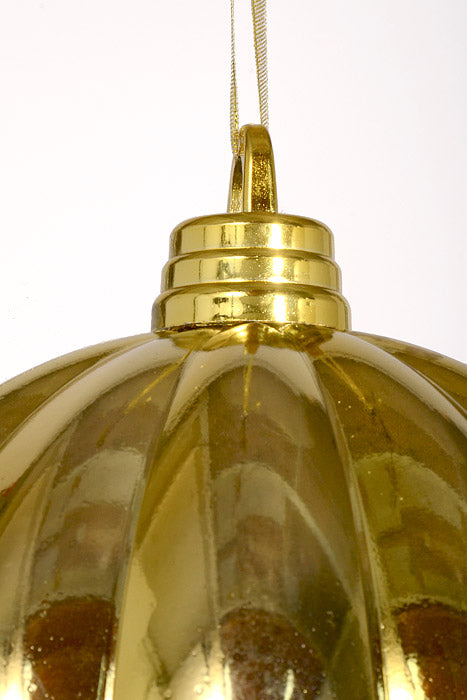 300Mm Shiny Pumpkin Ball Ornament Gold