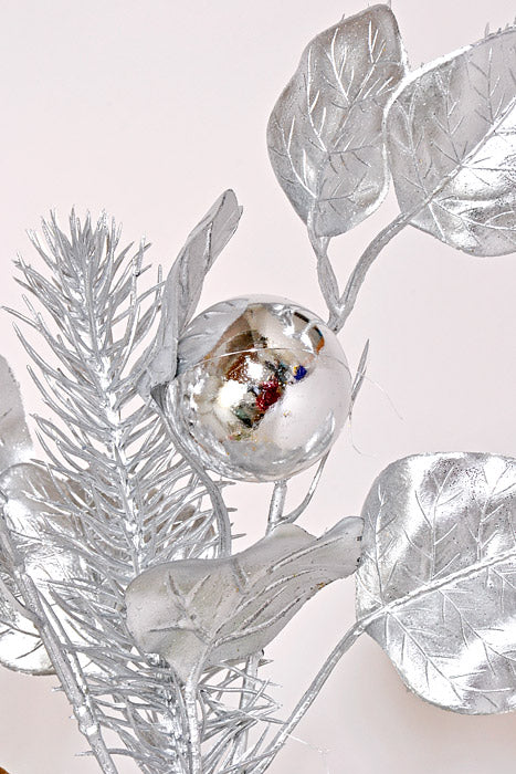 20" Ectroplanting Ball & Leaf Silver