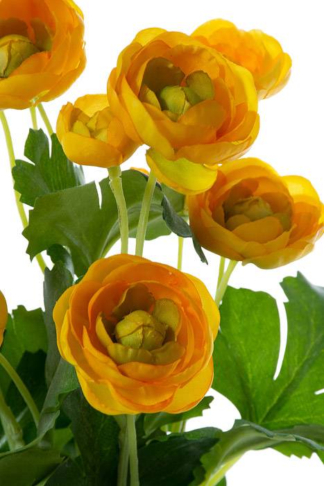 13" Silk Mini Ranunculus Yellow