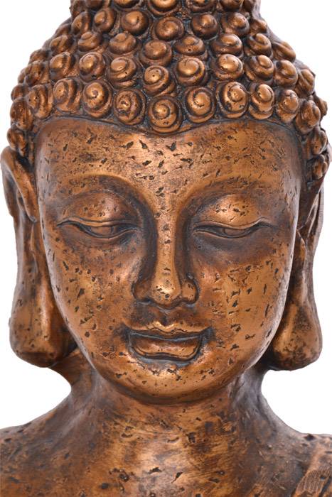 19" Outdoor Buddha Statue Antique Gold