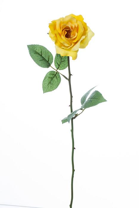 22.5" Silk Medium Rose Spray Yellow