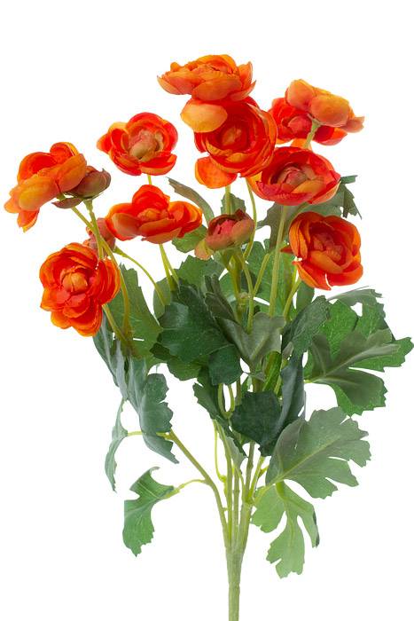 13" Silk Mini Ranunculus Orange