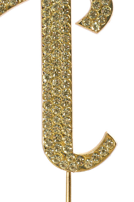 4.75" Rhinestone Monogram Letter "A" Gold