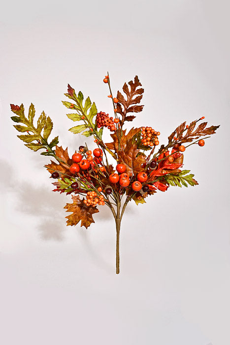 20" Mixed Maple Oak Leaf Orange/Brown