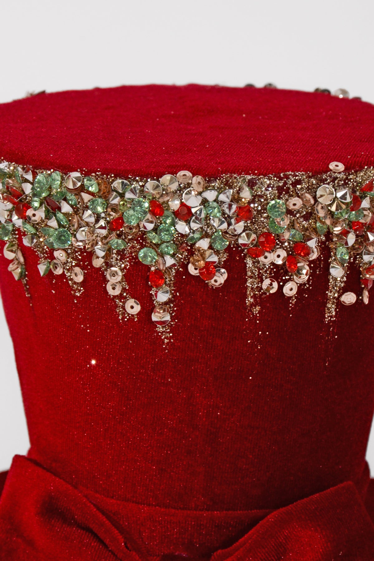 5.5" Velvet Hat Red