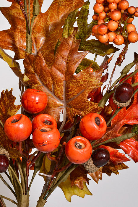 20" Mixed Maple Oak Leaf Orange/Brown
